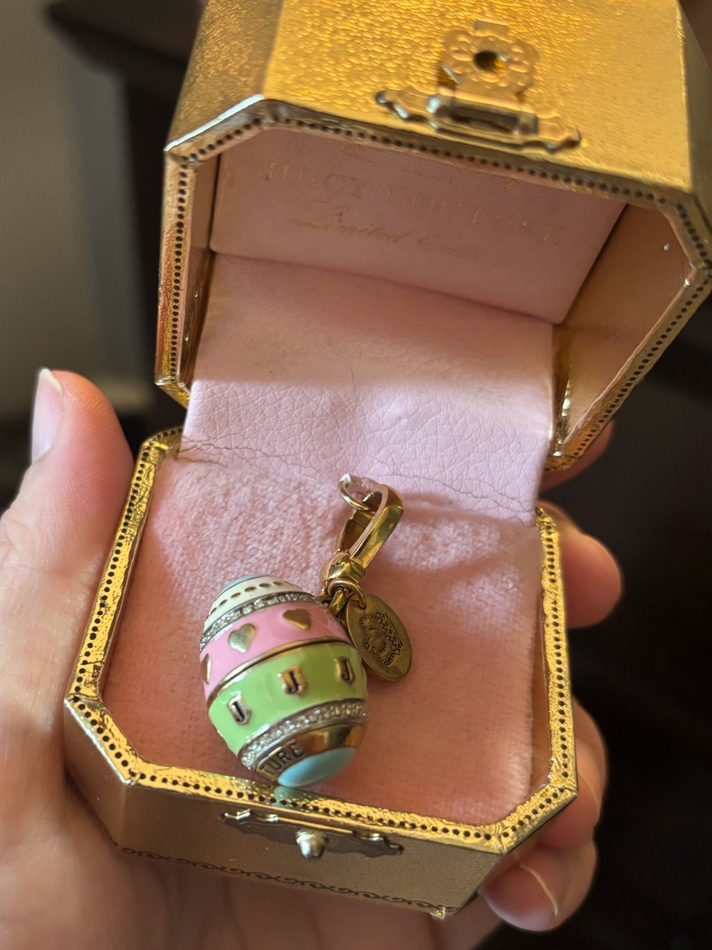 Juicy Couture Pastel Egg Charm Pendant - Pink & Mint Green